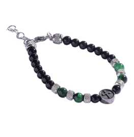 Marc Malone Korálkový náramok so zeleným kremeňom MCGB5017.