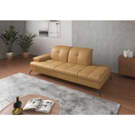 Sit & More LEŇOŠKA, textil, koža, kari žltá.