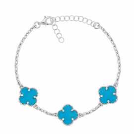 Brilio Silver Strieborný dámsky náramok so štvorlístkami BRC191WTQ.