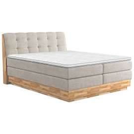 BOXSPRINGOVÁ POSTEĽ, 160/200 cm, krémová.
