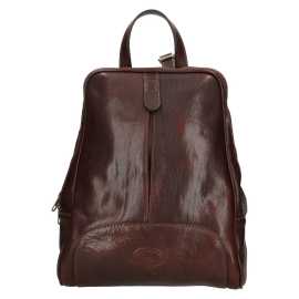 Dámsky kožený batoh Italia Daniela - tmavo hnedá.