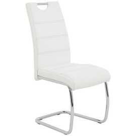Carryhome STOLIČKA S PRUŽNÝM PODNOŽÍM, vzhľad kože, biela.