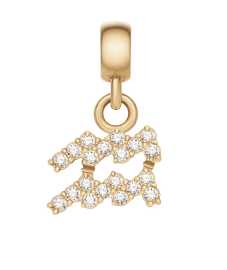 Daniel Wellington Pozlátený prívesok s kryštálmi Vodnár Crystal Zodiac DW00400764.