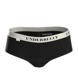 Menštruačné nohavičky Underbelly Lowee čierne (LOWEE-CE-BI-1-PAD) S.
Milujete naozaj nízke nohavičky, ale potrebujete aj diskrétnu ochranu počas menštruácie?
Jemnosť a funkčnosť v jednom
Menštruačné nohavičky Underbelly sú vyrobené z prvotriedneho materiálu, ktorý kombinuje polyamid a elastan.
Nenápadný štýl, ktorý vás nesklame
Nohavičky Underbelly majú nízky pás a hladké línie, takže ich ľahko skryjete pod džínsy, šaty a legíny.
Prečo vyskúšať menštruačné nohavičky Underbelly

Ultra nízky pás: Perfektne sedí aj pod oblečením, ktoré obopína boky.
Mäkký polyamid: Extrémne pohodlný a priedušný materiál.
Neviditeľný vzhľad: Ideálna voľba pre dni, keď chcete pohodlie bez kompromisov.

Underbelly pre pohodlné dni
Značka Underbelly sa špecializuje na menstruačné spodné prádlo, ktoré sa vyrába výhradne v Českej republike a spája spoľahlivosť, pohodlie a moderný dizajn.
Ako správne starať o menštruačné nohavičky Underbelly

Pred prvým použitím: Predtým, ako si nové menštruačné nohavičky alebo plavky oblečiete po prvýkrát, je potrebné ich vyprať – buď ručne, alebo v práčke na jemný program pri 40 °C.
Po každom použití: Najskôr spodnú bielizeň dôkladne opláchnite studenou vodou.
Pranie: Po opláchnutí môžete nohavičky alebo plavky prať v práčke – ideálne v ochrannom vrecku, na jemný cyklus pri 40 °C.
Sušenie: Menštruačné spodné prádlo by sa nemalo sušiť v sušičke ani na radiátore.
Žehlenie: Nehlaďte nohavičky ani plavky.

Tip: Keď nájdete menstruačné spodné prádlo, ktoré vám sedí a vyhovuje, zaslúži si tú najlepšiu starostlivosť.