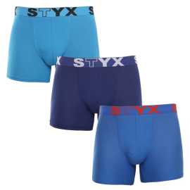 3PACK pánske boxerky Styx long športová guma modré (U9676869) L, trenky.
Doprajte si pohodlie, ktoré vydrží celý deň, s pánskymi boxerkami Styx.
Kvalitný materiál pre maximálne pohodlie
Boxerky sú vyrobené z prvotriednej zmesi bavlny a umelých vlákien.
Praktický dizajn a česká precíznosť
Boxerky Styx majú predĺžené nohavičky, ktoré poskytujú dodatočnú oporu a zabraňujú odieraniu stehien, čo oceníte pri športe a dlhom sedení v kancelárii alebo v aute.
Prečo si vybrať boxerky Styx

Česká kvalita: Navrhnuté a vyrobené v Českej republike, čo zaručuje najvyššiu kvalitu spracovania.
Prémiové materiály: Kombinácia bavlny, modalu a elastanu pre maximálne pohodlie.
Univerzálny dizajn: Predĺžené nohavice a štýlové športové elastické nohavice na každú príležitosť.

Spodná bielizeň Styx je jednou z najobľúbenejších
Česká značka Styx je medzi zákazníkmi známa najmä vďaka svojej spodnej bielizni s neotrelými vzormi vo výrazných farbách.
Ako sa mám starať o svoje boxerky Styx?

Pranie: Per je na 30 °C s jemným pracím prostriedkom, aby materiál zostal hebký a príjemný.
Sušenie: Sušička sa neodporúča, boxerky sušte voľne na vzduchu, aby si zachovali svoj tvar.
Žehlenie: V prípade potreby žehlite pri nízkej teplote, aby si materiál zachoval svoju mäkkosť.

Tip: Staňte sa expertom na údržbu spodnej bielizne vďaka tipom v našom článku a doprajte svojim obľúbeným kúskom starostlivosť, ktorú si zaslúžia.