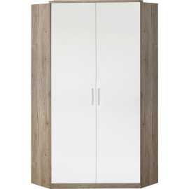 MID.YOU ROHOVÁ ŠATNÍKOVÁ SKRIŇA, biela, farba duba, 95/198/95 cm.