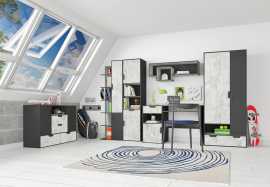 Študentská izba nina i - enigma.

 

Zostava detskej izby Nina I.


	Detský písací stôl Nina - 125x85x55cm (š, v, h)
	Detský regál 2D Nina - 60x195x40cm (š, v, h)
	Detská polica Nina 11 - 110x55x28,5cm (š, v, h)
	Detská komoda 2D4S Nina - 120x85x40cm (š, v, h)
	Detská šatníková skriňa Nina - 80x195x50cm (š, v, h)
	Detský regál 2D1S Nina - 45x195x40cm (š, v, h)



Nábytok Nina je veľmi variabilný.

 

Všetok nábytok z tejto kolekcie, nájdete nižšie v súvisiacom tovaru.