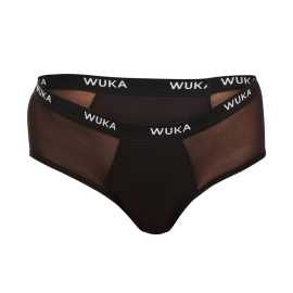 Menštruačné nohavičky WUKA Ultimate™ Midi Brief - Super Heavy (WUKA001) S.
Menstruační kalhotky WUKA Ultimate Midi Brief Super Heavy Flow zcela nahrazují tampony i vložky nejvyšší savosti - jsou určeny pro silnou menstruaci.
Superabsorpční klín je 3 mm silný a je prodloužený vzadu i vepředu až k okraji kalhotek, aby se zabránilo jakémukoli úniku.
Každé kalhotky WUKA mají superabsorbční klín složený z několika vrstev.
Velikosti WUKA
Upozorňujeme, že menstruační kalhotky jsou zboží hygienické povahy, které po vyjmutí z obalu není možné vrátit.



Velikost
2XS
XS
S
M
L
XL
2XL
3XL
4XL
5XL
6XL


Boky
80-85
85-90
90-95
95-100
100-105
105-110
110-115
115-120
120-125
125-130
130-135



Složení
Vnější: 95 % Tencel™ Modal, 5 % elastanVnitřní vložka: 80 % polyester, 20 % elastan, prodyšný TPU, 95 % bavlna, 5 % elastan
Prádlo bylo certifikováno podle STANDARDU 100 společností OEKO-TEX®.
Navrženo ve Velké Británii, vyrobeno v Číně.
O značce WUKA
V roce 2017 vznikla značka WUKA jako první výrobce opakovaně použitelných a nepropustných menstruačních kalhotek ve Velké Británii.
Všechny kalhotky mají vysoký a široký klínek, který zadržuje krev i úniky moči, lze je tedy používat i při inkontinenci.

Kalhotky samotné jsou vyrobené z různých udržitelných materiálů – tencel, biobavlna či recyklovaný nylon.
Všechny modely jsou veganské.
Vybrat si můžete hned z několika savostí.
Kalhotky WUKA neobsahují žádné PFAS (perfluorované a polyfluorované látky), které v minulosti používala třeba známá značka THINX.
Jsou navržené ve Velké Británii a vyrobené v Číně v továrně, kterou provozuje rodina 3 sester, s certifikací GOTS a BCI a auditem továrny na férové pracovní podmínky.

Více informací najdete v článku Menstruační kalhotky a plavky WUKA.
Od roku 2023 je WUKA nositelem certifikace B Corporation®
Certifikaci B Corporation uděluje firmám celosvětová nezisková organizace B Lab.
Písmenko B je z anglického slova 