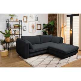 MID.YOU ROHOVÁ SEDAČKA, textil, čierna.