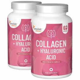 Essentials Collagen s kyselinou hyalurónovou, vysoká dávka, 120 kapsúl.