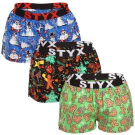 3PACK dámske trenky Styx art športová guma viacfarebné (3T17134) S, trenírky.
Hľadáte pohodlné a štýlové šortky, ktoré vám určite zlepšia náladu?
Kvalitný materiál na každodenné nosenie
Dámske šortky Styx Art sú vyrobené zo 100 % bavlny.
Veselý dizajn a pohodlný strih
Dámske šortky Styx sú dokonale funkčné a štýlové.
Prečo si zamilujete dámske šortky Styx?

100 % bavlna: Priedušné, mäkké a príjemné na dotyk.
Veselý dizajn: Originálne a hravé vzory v žiarivých farbách rozžiaria váš deň.
Voľný strih pre maximálne pohodlie: Ideálne na spanie a na doma.
Vytkávaná guma v páse: Netlačí a dobre sedí.
Vyrobené v Českej republike: Česká kvalita a precízne spracovanie.

Spodná bielizeň Styx je jednou z najobľúbenejších
Česká značka Styx je medzi zákazníkmi známa najmä vďaka svojej spodnej bielizni s neotrelými vzormi vo výrazných farbách.
Ako sa starať o svoje obľúbené šortky Styx?
Aby vaše nové šortky vydržali dlho v perfektnom stave, odporúčame dodržiavať tieto tipy.

Pranie: Odporúčané na 30 °C, aby sa zachovala mäkkosť a kvalita potlače.
Sušenie: Sušenie v bubnovej sušičke: Nie je vhodné sušiť v bubnovej sušičke, uprednostnite sušenie na vzduchu.
Žehlenie: Áno, pri nižšej teplote (odporúčame žehliť naruby).

Tip: Nájsť ten správny kus spodnej bielizne, ktorý vám dokonale padne, môže byť náročné.