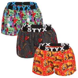 3PACK dámske trenky Styx art športová guma viacfarebné (3T15245) XL, trenírky.
Hľadáte pohodlné a štýlové šortky, ktoré vám určite zlepšia náladu?
Kvalitný materiál na každodenné nosenie
Dámske šortky Styx Art sú vyrobené zo 100 % bavlny.
Veselý dizajn a pohodlný strih
Dámske šortky Styx sú dokonale funkčné a štýlové.
Prečo si zamilujete dámske šortky Styx?

100 % bavlna: Priedušné, mäkké a príjemné na dotyk.
Veselý dizajn: Originálne a hravé vzory v žiarivých farbách rozžiaria váš deň.
Voľný strih pre maximálne pohodlie: Ideálne na spanie a na doma.
Vytkávaná guma v páse: Netlačí a dobre sedí.
Vyrobené v Českej republike: Česká kvalita a precízne spracovanie.

Spodná bielizeň Styx je jednou z najobľúbenejších
Česká značka Styx je medzi zákazníkmi známa najmä vďaka svojej spodnej bielizni s neotrelými vzormi vo výrazných farbách.
Ako sa starať o svoje obľúbené šortky Styx?
Aby vaše nové šortky vydržali dlho v perfektnom stave, odporúčame dodržiavať tieto tipy.

Pranie: Odporúčané na 30 °C, aby sa zachovala mäkkosť a kvalita potlače.
Sušenie: Sušenie v bubnovej sušičke: Nie je vhodné sušiť v bubnovej sušičke, uprednostnite sušenie na vzduchu.
Žehlenie: Áno, pri nižšej teplote (odporúčame žehliť naruby).

Tip: Nájsť ten správny kus spodnej bielizne, ktorý vám dokonale padne, môže byť náročné.
