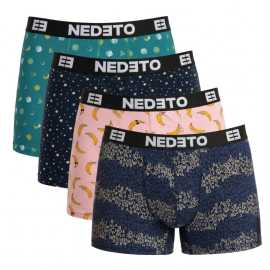 4PACK pánske boxerky Nedeto viacfarebné (4NBV1) 4XL, trenky.
Zbavte sa nudy a pridajte do svojho šatníka zdravú dávku štýlu a originality!
Pohodlný materiál pre ideálne pohodlie
Boxerky sú vyrobené z mäkkého a priedušného materiálu z bavlny s prímesou elastanu, vďaka čomu sa prispôsobia vášmu telu bez toho, aby vás akokoľvek obmedzovali.
Výrazný dizajn, ktorý vás pobaví
Zábavný potlač vytvára svieži a veselý vzhľad, ktorý vám zaručene zdvihne náladu.
Prečo vyskúšať boxerky Nedeto

Naša značka Nedeto: Kvalita, ktorú sami garantujeme a testujeme.
Originálny dizajn: Hravý štýl, ktorý vás rozosmeje.
Pohodlný materiál a strih: Vhodné na každodenné nosenie, relax a voľný čas.

Česká značka Nedeto ponúka kvalitné spodné prádlo za skvelú cenu
Nielenže predávame spodné prádlo Nedeto, ale tiež stojíme za jeho výrobou.
Ako sa starať o boxerky Nedeto
Aby vaše obľúbené boxerky dlho vyzerali ako nové, odporúčame dodržiavať tieto pokyny na údržbu.

Pranie: Boxerky perte na 30 °C, najlepšie naruby.
Sušenie: Nesušte v sušičke.
Žehlenie: Áno, boxerky môžete žehliť na nízkej teplote, ideálne naruby, aby nedošlo k poškodeniu vzoru a elastických vlákien.

Tip: Staňte sa odborníkom na starostlivosť o spodnú bielizeň vďaka tipom v našom článku a poskytnite svojim obľúbeným kúskom starostlivosť, ktorú si zaslúžia.