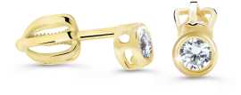 Cutie Diamonds Minimalistické kôstkové náušnice zo žltého zlata s briliantmi DZ62231-30-00-X-1.