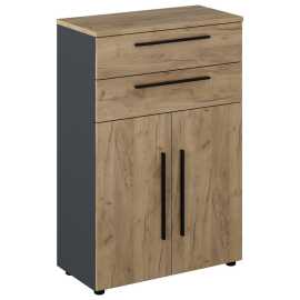 Voleo KOMODA, antracitová, dub artisan, 80/120/40 cm.