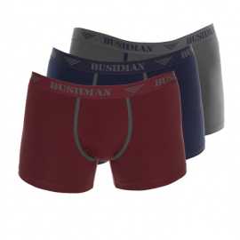 Bushman boxerky Edward 3Pack tmavošedé/navy/červené S.
 &nbsp;
 Špecifikácia: 
 
 	95 % bavlna, 5 % elastan
 	180 g/m2
 	single jersey
 	širší elastický pás
 	brandová potlač
 	ploché švy
 	ideálne na každodenné nosenie