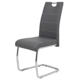 Sconto Jedálenská stolička FLORA S sivá, syntetická koža.