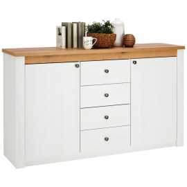 Landscape KOMODA, biela, farba duba, farba smrekovca, 155/90,5/42,5 cm.