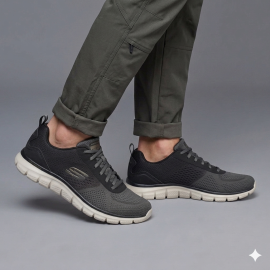 Skechers track-ripkent 42,5. Roztočte svoj tréning so značkou Skechers Dodajte svojmu tréningu flexibilitu a štýl s teniskami Skechers Track - Ripkent. Tento model sa zameriava na pohodlie aj odolnosť a je ideálny na fitness aj voľný čas. Výhody  Stielka Skechers Memory Foam™ - mäkké odpruženie, ktoré sa prispôsobí tvaru vášho chodidla pre maximálne pohodlie. Priedušný zvršok z mäkkej sieťoviny - udržuje nohy v pohodlí a dobre vetrá aj počas náročných aktivít. Odpružená a pružná medzipodrážka - ideálna na tlmenie nárazov a podporu počas cvičenia. Gumová podrážka - poskytuje stabilitu a trakciu na rôznych povrchoch. Vegánsky dizajn, ktorý možno prať v práčke - jednoduchá údržba a šetrnosť k životnému prostrediu.   Topánky Skechers Track - Ripkent sú dokonalou kombináciou štýlu a výkonu, ktorá vám umožní pohodlne zvládnuť každý tréning.Horná Sieťovina. Je taká ľahká, že ani nebudete vedieť, že ju máte na sebe. A okrem toho vám poskytne potrebnú oporu presne tam, kde ju potrebujete.Podrážka - guma  S gumovou podrážkou sa proste nedá nič pokaziť. Dlho vydrží, ľahko sa čistí a má skvelú trakciu.
