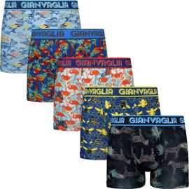 5PACK pánske boxerky Gianvaglia viacfarebné (GVG-5066) L, trenky. Uži si štýl a pohodlie s pánskymi boxerkami Gianvaglia
Vyskúšaj komfort, ktorý si zamiluješ na prvý pohľad a dotyk. Zvýhodnené balenie boxeriek Gianvaglia si nájde svoje miesto v každom pánskom šatníku. Boxerky sú ideálne na každodenné nosenie, prácu aj športové aktivity – s boxerkami Gianvaglia sa budeš cítiť sebavedome a pohodlne po celý deň, nech už ťa čaká čokoľvek.
Príjemný materiál, ktorý sa ti prispôsobí
Boxerky Gianvaglia sú vyrobené z bavlny s prímesou polyamidu a elastanu. Táto kombinácia materiálov ponúka skvelú priedušnosť, pružnosť a pohodlie. Bavlna je jemná na dotyk a prirodzene odvádza vlhkosť, zatiaľ čo elastan zaisťuje, že sa boxerky prispôsobia tvojmu telu a držia tvar aj po mnohých praniach.
Moderný dizajn pre mužov, ktorí vedia, čo chcú
Jednoduchý minimalistický dizajn je doplnený vytkávanou gumou s výrazným logom, ktoré dodáva boxerkám súčasný vzhľad. Boxerky Gianvaglia majú dlhšie nohavičky, ktoré ti poskytnú dostatočné krytie a väčšiu podporu a stabilitu počas pohybu. Výraznejší pás je nielen estetickým prvkom, ale tiež dobre drží boxerky na mieste a pritom nikde netlačí.
Prečo by si mal boxerky Gianvaglia vyskúšať

Pohodlný strih pre každý deň: Dlhšie nohavičky a elastická guma poskytujú podporu a pohodlie, vďaka čomu sú boxerky vhodné na bežné nosenie, šport i voľnočasové aktivity.


Kombinácia štýlu a funkčnosti: Moderné detaily dodávajú boxerkám osobitý štýl, ktorý oživí každý šatník.


Kvalitná zmes materiálov: Vďaka pridanému elastanu a polyamidu sa boxerky ľahko prispôsobia postave a zostávajú pohodlné po celý deň.

Spodná bielizeň Gianvaglia dodá tvojmu šatníku módny švih
Talianska značka spodnej bielizne Gianvaglia v sebe nezaprie južanskú divokosť. Obľúbia si ho všetci, ktorí od svojej bielizne vyžadujú nielen kvalitu a pohodlný strih, ale aj nevšedný dizajn. Z ponuky značky Gianvaglia si vyberú nielen muži, ale aj ženy a deti. Osobitá spodná bielizeň oživí tvoj šatník a zdvihne ti náladu, kedykoľvek si ju oblečieš.
Ako sa starať o boxerky Gianvaglia
Aby ti boxerky dlho vydržali a zostali v perfektnom stave, odporúčame nasledujúcu starostlivosť:

Pranie: Per boxerky na 30 ° C, čo je ideálna teplota pre zachovanie pružnosti a tvaru materiálu. Používaj jemné pracie prostriedky, ktoré sú šetrné k bavlne a elastanu.


Sušenie: Neodporúčame sušiť v sušičke, aby nedošlo k poškodeniu pružnosti gumy a materiálu. Nechaj boxerky voľne uschnúť na vzduchu.


Žehlenie: Pokiaľ je potrebné, žehliť je možné na nízku teplotu vhodnú pre bavlnu. Predĺžiš tak životnosť materiálu a zachováš farby živé.

Tip: Staň sa odborníkom na údržbu spodnej bielizne vďaka radám v našom článku a dopraj svojim obľúbeným kúskom starostlivosť, ktorú si zaslúži.