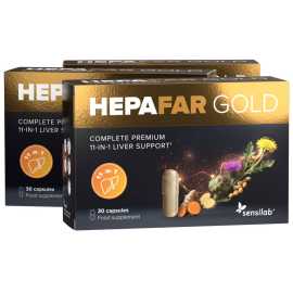 Hepafar Gold – Elitný 4-fázový systém na detoxikáciu pečene 3-balenie. Špičkový výživový doplnok pre pečeň na očistenie tela od toxínov, zmiernenie zápalov a regeneráciu pečeňových buniek.