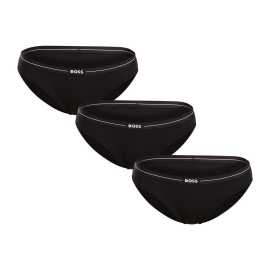 3PACK dámske nohavičky BOSS čierné (50510016 001) M. Štýlová jednoduchosť a pohodlie v dámskych nohavičkách BOSS
Doprajte si nadčasovú eleganciu a pohodlie v jednom s dámskymi nohavičkami BOSS. Tento model v klasickej farebnej úprave s decentne vytkanou gumou v páse je ideálnou voľbou pre ženy, ktoré hľadajú spojenie minimalistického vzhľadu a maximálneho pohodlia. Nohavičky sú navrhnuté tak, aby perfektne sedeli, neobmedzovali vás v pohybe a boli tak nenápadné, že o nich celý deň nebudete vedieť.
Kvalitná bavlna pre vaše maximálne pohodlie
Nohavičky sú vyrobené z bavlny s prímesou elastanu, takže materiál je príjemný na dotyk, priedušný a šetrný k pokožke. Zároveň má materiál potrebnú pružnosť, takže nohavičky BOSS skvele sedia a prispôsobia sa tvojej postave. Tento materiál je ideálny na každodenné nosenie a poskytuje komfort od rána do večera.
Čistý dizajn, ktorý sa hodí ku všetkému
Nohavičky BOSS majú jednoduchý strih, ktorý lichotí postave a je vhodný pod akékoľvek oblečenie – od džínsov po elegantné šaty. Elastická tkaná guma s logom dodáva spodnej bielizni športový nádych a zaručuje, že nohavičky zostanú na svojom mieste a nikde netlačia. Vďaka svojim vlastnostiam sú nohavičky BOSS ideálne na bežné nosenie aj na ľahšie športové aktivity – vždy vám budú slušať a dodajú sebavedomie.
Prečo milujeme nohavičky BOSS

Bavlnený materiál, ktorý dýcha s vami.
Minimalistický dizajn, ktorý nikdy nevyjde z módy, skvelý strih pre každú postavu.
Ideálna kombinácia štýlu a funkčnosti.

Spodná bielizeň BOSS si obľúbia všetky štýlové ženy
Značka BOSS sa oddelila od známeho výrobcu odevov Hugo Boss ako rad produktov pre mužov a ženy, ktorí milujú kvalitné kúsky a nadčasový vzhľad. Spodná bielizeň BOSS vyniká prvotriednym spracovaním a luxusnými materiálmi. V kombinácii s tlmenými farbami a jednoduchým vzhľadom predstavujú ideálnu voľbu pre všetkých, ktorí si chcú dopriať pohodlie počas celého dňa.
Ako sa starať o dámske nohavičky BOSS
Aby ti tvoje nové spodné prádlo vydržalo ako nové, odporúčame dodržiavať nasledujúce pokyny na údržbu.

Pranie: Per na 40 °C s jemným pracím prostriedkom. Odporúča sa prať naruby, aby guma s logom zostala dlhšie zachovalá.
Sušenie: Nesuš v sušičke – sušenie na vzduchu je šetrnejšie a predĺži životnosť elastických vlákien.
Žehlenie: Je možné žehliť, ale len na nízky stupeň. Ideálne cez jemnú látku a naruby.

Tip: Staňte sa odborníkom na údržbu spodnej bielizne vďaka tipom v našom článku a doprajte svojim obľúbeným kúskom starostlivosť, ktorú si zaslúžia.