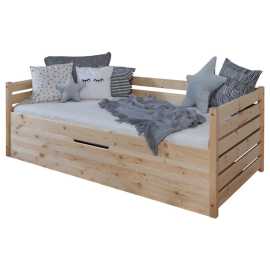 MID.YOU POSTEĽ S ÚLOŽNÝM PRIESTOROM, 90/200 cm prírodná farba.