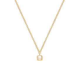 Hot Diamonds Jemný pozlátený náhrdelník s perleťou a diamantom Gemstones DN198.