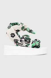 Sandále Red Valentino dámske, zelená farba, na platforme, 2Q0S0H03JTP.