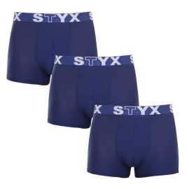 3PACK herenboxershort Styx sport elastisch donkerblauw (3G968) XXL.
Geniet de hele dag van comfort met de Styx herenboxerslip in een klassieke kleur.
Kwaliteitsmateriaal voor maximaal comfort
De boxershorts zijn gemaakt van een eersteklas mix van katoen en synthetische vezels.
Praktisch ontwerp en Tsjechische precisie
Styx boxerslips hebben kortere pijpjes die nergens afrollen en je maximale bewegingsvrijheid geven.
Waarom kiezen voor Styx boxerslips

Tsjechische kwaliteit: Ontworpen en vervaardigd in Tsjechië, wat garant staat voor vakmanschap van topkwaliteit.
Eersteklas materialen: Combinatie van katoen, modal en elastaan voor maximaal comfort.
Universeel ontwerp: Kortere pijpen en stijlvol sportief elastiek voor elke gelegenheid.

Styx ondergoed is een van de populairste
Het Tsjechische merk Styx staat bij klanten vooral bekend om zijn shorts met nieuwe patronen in opvallende kleuren.
Hoe verzorg ik mijn Styx boxers goed?

Wasgoed: Wassen op 30°C met een mild wasmiddel om het materiaal zacht en comfortabel te houden.
Drogen: Het is niet aan te raden om boxers in de droger te drogen, laat ze vrij aan de lucht drogen om hun vorm te behouden.
Strijken: Strijk indien nodig op een lage temperatuur om de zachtheid van het materiaal te behouden.

Tip: Word een expert in lingerieonderhoud met het advies in ons artikel en geef je favoriete lingerie de zorg die ze verdient.