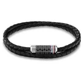 Tommy Hilfiger Dvojitý kožený náramok pre mužov 2790327.