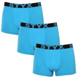 3PACK Boxers para hombre Styx goma deportiva azul claro (3G1169) M.
Disfruta de una comodidad que dura todo el día con los calzoncillos bóxer para hombre Styx en una combinación de colores clásica.
Material de calidad para el máximo confort
Los calzoncillos están confeccionados con una mezcla de algodón y fibras sintéticas de primera calidad.
Diseño práctico y precisión checa
Los calzoncillos bóxer Styx tienen las perneras más cortas que no se enrollan en ningún sitio y te ofrecen la máxima libertad de movimientos.
Por qué elegir los calzoncillos bóxer Styx

Calidad checa: Diseñado y fabricado en la República Checa, lo que garantiza una mano de obra de primera calidad.
Materiales de primera calidad: Combinación de algodón, modal y elastano para el máximo confort.
Diseño universal: Perneras más cortas y elásticas de estilo deportivo para cualquier ocasión.

La ropa interior Styx es una de las más populares
La marca checa Styx es conocida entre los clientes sobre todo por sus pantalones cortos con estampados novedosos en colores atrevidos.
¿Cómo cuidar correctamente mis bóxers Styx?

Lavandería: Lavar a 30°C con un detergente suave para mantener el material suave y cómodo.
Secado: No se recomienda secar en secadora, secar los boxers al aire libre para conservar su forma.
Planchado: Si es necesario, planchar a baja temperatura para conservar la suavidad del material.

Consejo: Conviértete en una experta en mantenimiento de lencería con los consejos de nuestro artículo y dale a tus prendas favoritas el cuidado que se merecen.