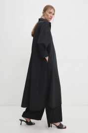 Bavlnené šaty Answear Lab čierna farba, midi, áčkový strih.