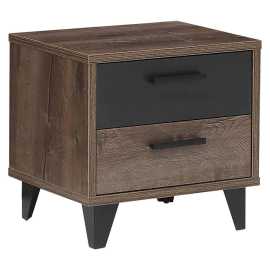 Carryhome NOČNÝ STOLÍK, čierna, farba duba, 49,8/48,5/41,5 cm.