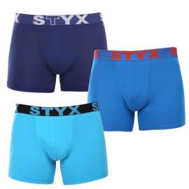 3PACK moške boksarice Styx dolge športna guma večbarvne (3U96897) XXL.
Privoščite si udobje, ki traja ves dan, z moškimi boksericami Styx.
Kakovosten material za največje udobje
Boksarice so izdelane iz vrhunske mešanice bombaža in umetnih vlaken.
Praktična zasnova in češka natančnost
Boksarice Styx imajo podaljšane noge, ki zagotavljajo dodatno oporo in preprečujejo drgnjenje stegen, kar boste cenili pri športu in dolgih seansah v pisarni ali avtomobilu.
Zakaj izbrati boksarice Styx

Češka kakovost: Zasnovan in izdelan je na Češkem, kar zagotavlja vrhunsko kakovost izdelave.
Vrhunski materiali: Kombinacija bombaža, modala in elastana za največje udobje.
Univerzalno oblikovanje: Podaljšane noge in elegantna športna elastika za vsako priložnost.

Spodnje perilo Styx je eno izmed najbolj priljubljenih
Češka blagovna znamka Styx je med kupci znana predvsem po kratkih hlačah z novimi vzorci v živahnih barvah.
Kako pravilno skrbeti za bokserje Styx?

Pralnica: Perite pri 30 °C z blagim pralnim sredstvom, da material ostane mehak in udoben.
Sušenje: Ni priporočljivo sušiti v sušilnem stroju, za ohranitev oblike bokserjev pa jih sušite na zraku.
Likanje: Po potrebi likanje izvajajte na nizki temperaturi, da ohranite mehkobo materiala.

Nasvet: Postanite strokovnjak za vzdrževanje spodnjega perila z z nasveti v našem članku in svojim najljubšim kosom zagotovite nego, ki si jo zaslužijo.