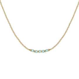 Rosefield Jemný pozlátený náhrdelník s modrými korálkami Essentials JNBRG-J812.