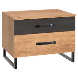 MID.YOU NOČNÝ STOLÍK, grafitová, farba duba, 54/47/41 cm.