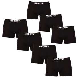 7PACK herenboxershort Nedeto zwart (7NDTB001-brand) L.
Verrijk je garderobe met de veelzijdige en comfortabele Nedeto herenboxershorts in elegant zwart en tijdloos design.
Aangenaam materiaal zorgt voor zachtheid, flexibiliteit en duurzaamheid
De boxershorts zijn gemaakt van een hoogwaardige mix van katoen en elastaan, die zorgt voor zachtheid, ademend vermogen en flexibiliteit.
Tijdloos ontwerp en comfortabele pasvorm
Het minimalistische ontwerp met een geweven elastische band en Nedeto logo geeft de boxers een moderne en tijdloze look.
Waarom Nedeto boxers niet in je garderobe mogen ontbreken

Comfortabel materiaal: Het zachte en ademende materiaal biedt de hele dag door maximaal comfort.


Geweven rubber met Nedeto logo: Flexibel en duurzaam elastiek houdt de boxershort op zijn plaats zonder oncomfortabel te knellen.


Waar voor je geld: Voor een spotprijs krijg je zeven kwaliteitslingerie voor de hele week.

Nedeto ondergoed biedt veel waar voor je geld
Nedeto is een van onze huismerken, dus we hebben alle producten zelf getest en onze hand in het vuur gestoken voor de kwaliteit.
Hoe verzorg ik mijn nieuwe Nedeto boxers?
Om ervoor te zorgen dat je favoriete ondergoed lang mooi blijft, raden we je aan een paar eenvoudige richtlijnen te volgen:

Wasgoed: We raden aan te wassen op maximaal 30°C om de zachtheid en elasticiteit van het materiaal te behouden.


Drogen: Boxers kunnen in de droger op een lage temperatuur.


Strijken: Boxers kunnen gestreken worden op een lage temperatuur die geschikt is voor katoen.

Tip: Word een expert in het onderhouden van lingerie met de tips in ons artikel en geef je favoriete lingerie de zorg die ze verdient.
