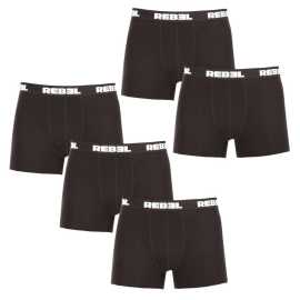 5PACK Boxers para homem Nedeto Rebel preto (5NBR001) S.