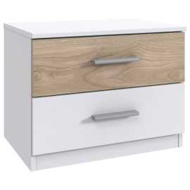 Carryhome NOČNÝ STOLÍK, biela, farba duba, hikória, 52/40/38 cm.