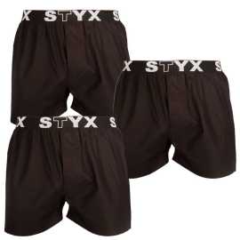 3PACK pánske trenky Styx športová guma čierne (3B960) L, trenírky.
Pánske šortky Styx s tkanou športovou gumou sú ideálnou voľbou pre mužov, ktorí hľadajú kombináciu pohodlia, štýlu a praktickosti.
Kvalitná bavlna pre prirodzené pohodlie
Šortky sú vyrobené zo 100 % bavlny, ktorá je známa svojou jemnosťou a priedušnosťou.
Precízny strih a športový dizajn
Šortky Styx sú navrhnuté tak, aby vám poskytli maximálne pohodlie a štýl v každom detaile.
Prečo vyskúšať šortky Styx

Česká kvalita: Šortky sú navrhnuté a vyrobené v Českej republike, čo zaručuje precízne spracovanie.
Štýl a pohodlie: Moderný športový dizajn a prírodný materiál, ktorý vás nesklame.

Spodná bielizeň Styx je jednou z najobľúbenejších
Česká značka Styx je medzi zákazníkmi známa najmä vďaka svojej spodnej bielizni s neotrelými vzormi vo výrazných farbách.
Ako sa starať o šortky Styx
Aby ste si mohli dlho užívať pohodlie šortiek Styx, odporúčame vám dodržiavať tieto pokyny.

Pranie: Perte pri 30 °C s jemným pracím prostriedkom, aby bavlna zostala mäkká a príjemná.
Sušenie: Vyhnite sa sušeniu v bubnovej sušičke a nechajte ich voľne uschnúť na vzduchu.
Žehlenie: V prípade potreby ich môžete žehliť pri nízkej teplote, aby sa zachoval ich dokonalý vzhľad.

Tip: Staňte sa expertom na údržbu spodnej bielizne vďaka tipom v našom článku a doprajte svojim obľúbeným kúskom starostlivosť, ktorú si zaslúžia.