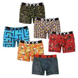 6PACK Boxers pour hommes Styx long art sports élastique multicolore (6U12697124) L.
Apportez une touche d'originalité à votre garde-robe avec le caleçon Styx pour homme.
Matériau de qualité et ajustement parfait
Le boxer Styx est fabriqué en coton de haute qualité avec une touche d'élasthanne.
Caoutchouc sportif pour un maximum de confort
Le boxer ajusté est doté d'une ceinture élastique sportive avec un logo qui non seulement est très esthétique et confère aux sous-vêtements un look moderne, mais qui maintient également le tout en place sans encoches désagréables.
Pourquoi vous aimerez les caleçons Styx dès le premier essai

Modèleoriginal.


Confort maximal grâce à des matériaux de haute qualité.


Caoutchouc tissé et confort maximal.

Les sous-vêtements joyeux de Styx vous remonteront le moral à coup sûr.
Les sous-vêtements Styx, éclatants de couleurs, sont sûrs d'égayer votre journée et de devenir votre partenaire préféré en cas d'inconfort.
Comment entretenir les boxers Styx
Pour que vos boxers durent le plus longtemps possible, suivez les conseils suivants :

Blanchisserie: Laver les boxers à une température maximale de 30 °C.


Séchage: Nous recommandons un séchage à l'air libre ou un séchage en machine à basse température pour éviter d'endommager l'élasthanne.


Repassage: Si nécessaire, repassez à basse température, de préférence à l'envers pour éviter d'endommager l'impression.

Conseil : Trouver le sous-vêtement qui vous convient parfaitement peut s'avérer difficile.