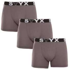 3PACK Boxers pour hommes Styx long sport élastique gris foncé (3U1063) XL.
Offrez-vous un confort qui dure toute la journée avec le caleçon Styx pour homme.
Matériau de qualité pour un confort maximal
Ce boxer est fabriqué à partir d'un mélange de coton et de fibres synthétiques de première qualité.
Conception pratique et précision tchèque
Le boxer Styx a des jambes allongées qui vous apportent un soutien supplémentaire et évitent les frottements au niveau des cuisses, ce que vous apprécierez pendant le sport et les longues sessions au bureau ou dans la voiture.
Pourquoi choisir le boxer Styx

Qualité tchèque : Conçu et fabriqué en République tchèque, ce qui garantit une qualité de fabrication optimale.
Matériaux de première qualité : Combinaison de coton, de modal et d'élasthanne pour un maximum de confort.
Conception universelle : Des jambes allongées et un élastique sportif élégant pour toutes les occasions.

Les sous-vêtements Styx sont l'un des plus populaires.
La marque tchèque Styx est surtout connue des consommateurs pour ses shorts aux motifs originaux et aux couleurs vives.
Comment entretenir correctement mon boxer Styx ?

Blanchisserie : Laver à 30°C avec un détergent doux pour conserver la douceur et le confort de la matière.
Séchage : Il n'est pas recommandé de les sécher au sèche-linge, mais à l'air libre afin de préserver leur forme.
Repassage : Si nécessaire, repassez à basse température pour préserver la souplesse de la matière.

Conseil : Devenez un expert de l'entretien de la lingerie les conseils de notre article et donnez à vos pièces préférées le soin qu'elles méritent.