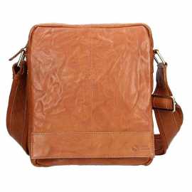 Pánska kožená taška cez rameno SendiDesign Vincent - svetlo hnedá.