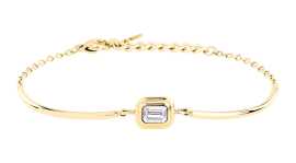 Trussardi Elegantný pozlátený náramok so zirkónom T-Design TJAXA23.