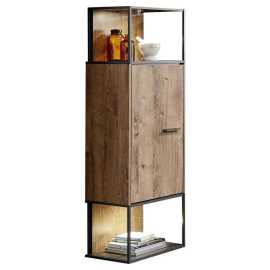 Livetastic VYSOKÁ KOMODA, grafitová, farba duba, 45/156/38 cm.