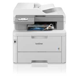 Brother MFC-L8340CDW MFCL8340CDWYJ1 laserová multifunkcia.
Tlač s rýchlosťou až 30 strán za minútu
Obojstranná tlač s rýchlosťou až 12 strán za minútu
Skenovanie s rýchlosťou až 27 obrazov za minútu
8,8 cm farebný dotykový displej
5GHz WiFi a USB
Tlač alebo skenovanie priamo z počítača, USB alebo mobilnej aplikácie
Interná pamäť 512 MB
Automatický podávač dokumentov (ADF) s kapacitou 50 listov papiera
Vstupný zásobník papiera s kapacitou 250 listov papiera
Súčasťou dodávky tonery s maximálnou výťažnosťou 1 000 strán
Kompatibilné s riešeniami Brother a tretích strán
Dostupné na základe zmluvy o riadenej tlačovej službe (MPS)

TLAČ - SKEN - KÓPIA - FAX - WiFiFormát tlačiarne: A4
Rozlíšenie [DPI]: Až 600 x 600 dpi
Rýchlosť čiernej tlače [str/min]: 30 str./min.
Rýchlosť farebnej tlače [str/min]: 30 str./min.
Tlač prvej strany [sec]: Až 12,5 sekundy
Max.
Pamäť [MB]: 512 MBObojstranná tlač: Automatická obojstranná tlač
Automatický podávač pre skenovanie: Automatický podávač dokumentov (ADF) s kapacitou 50 listov papieraKapacita zásobníka [str]:
Vstup papiera: Štandardný zásobník - 250 listov
Doskový podávač: 30 listov
Automatický podávač dokumentov (ADF): 50 listov
Výstup papiera: 150 listov A4

Rozhranie:
Bezdrôtová sieť: 2,4 GHz: IEEE 802.11 b/g/n (režim Infrastructure), IEEE 802.11 g/n (Wi-Fi Direct), 5 GHz: IEEE 802.11 a/n (režim Infrastructure), IEEE 802.11 a/n (Wi-Fi Direct)
Wi-Fi Direct
Vysokorýchlostné USB 2.0

Tlačové jazyky: PCL5e, PCL5c, PCL6 (PCL XL trieda 3.0), BR-Script3, PDF verzia 1.7Kapacita štartovacieho tonera [str]:
1 x 1 000 strán (BK)
1 x 1 000 strán (CMY)

Skenner:
Typ skenera: CIS (kontaktný obrazový snímač)
Farebné a mono skenovanie: Áno
Farebná hĺbka: Vstup 48 bitov/ Výstup 24 bitov
Stupne šedi: 16 bitov farebne vstup/ 8 bitov farebne výstup
Rozlíšenie skenovania z ADF: 600 x 600 dpi
Rozlíšenie skenovania: zo sklenenej dosky 1200 x 1200 dpi
Interpolované rozlíšenie skenovania: Až 19 200 x 19 200 dpi

Fax: 33 600 bps (Super G3)Spotreba [W]:
Kopírovanie: 620 W
Kopírovanie v tichom režime: 310 W
Tlač: 620 W
Tlač v tichom režime: 310 W
Pripravenosť: 70 W
Spánok: 10 W
Hlboký spánok: 0,75 W
Vypnuté: 0,04 W

Hlučnosť [dB]:
PC tlač približne: 48,0 db (A)
Pripravenosť: nepočuteľný
Tichý režim: 43,0 db (A)

Rozmery (š x h x v): 410 x 462 x 401 mm
Hmotnosť [kg]: 21,60 kgObsah balenia:Tlačiareň, tonery, jednotka fotovalca, jednotka pásu, nádobka na odpadový toner, napájací kábel, Stručný návod na obsluhu, záručný listZáruka: 24 mes.
Garancia Brother - 3 roky záruky po registrácii (Záručné podmienky a dojednania): https://www.brother.sk/support/warranty/warranty-terms-and-conditions