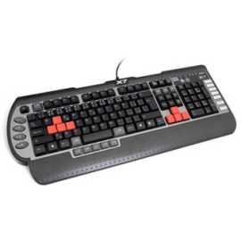 A4Tech G800V, klávesnice CZ, herní, voděodolná typ drátová (USB), černá.

Klávesnica A4tech G800V obsahuje až 15 špeciálnych programovateľných kláves.

Popis produktu:

*drôtová
*farebne odlíšené šípky a klávesy WSAD
*15 programovateľných kláves
*multifunkčné klávesy
*vlastná pamäť 96 kB na makrá
*vodoodolná
*rozhranie USB
*možnosť vypnutia tlačidla Windows
*farba čierna Klávesnica A4tech G800V, drôtová, USB, vodoodolná, čierna.

Najvhodnejšie pre herný žáner: FPS, MMORPG, RPG, MOBA, RTS