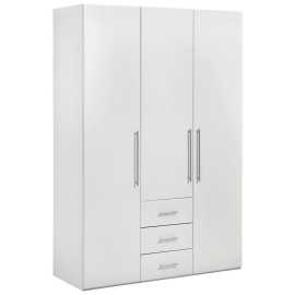 Xora SKRIŇA S OTOČNÝMI DVERAMI, biela, biela s vysokým leskom, 146,6/218,6/59,5 cm.