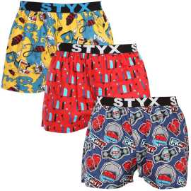 3PACK Herenboxershort Styx art sport rubber veelkleurig (3B15690) M.
Op zoek naar shorts die comfort, originaliteit en vakmanschap combineren?
Kwaliteitsmateriaal voor maximaal comfort
Styx shorts zijn gemaakt van 100% katoen, wat betekent dat ze ademend, licht en comfortabel aanvoelen.
Stijlvolle look en functionele snit
Dankzij de lossere snit geeft de short je maximale bewegingsvrijheid, die je niet alleen overdag, maar ook tijdens het sporten zult waarderen.
Waarom hou je van Styx shorts?

100% katoen voor veel comfort: Ademend en comfortabel materiaal.
Tsjechische kwaliteit: De shorts worden volledig gemaakt in Tsjechië.
Losse pasvorm voor maximaal comfort: Ideaal voor dagelijks gebruik en ontspanning.
Stijlvolle ontwerpen: Geen saaie lade, maar een goede dosis originaliteit en stijl.

Het Tsjechische merk Styx biedt plezier en topkwaliteit
Styx ondergoed zal vooral populair zijn bij mensen voor wie individualiteit belangrijk is.
Hoe zorg je voor ze?
Om ervoor te zorgen dat je shorts zo lang als nieuw meegaan, raden we je aan deze richtlijnen te volgen.

Wasgoed: Machinewas op 30 °C om de zachtheid van het katoen te behouden.
Droger: Het is niet aan te raden om de shorts in de droger te drogen, laat ze liever vrij aan de lucht drogen.
Strijken: Je kunt de shorts op middelhoog vuur strijken om schade aan het materiaal te voorkomen.

Tip: Word een expert in lingerieonderhoud met het advies in ons artikel en geef je favoriete lingerie de zorg die ze verdient.